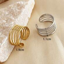 New 18K Stainless Steel Fashion Ring, The Opening Design Can Be Adjusted In Size - 12-dourado - View 5