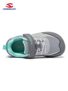 HOBIBEAR 青少年宽鞋头运动鞋，男女童均适用，鞋面加宽，赤足鞋型，防滑橡胶鞋底，舒适步行鞋，休闲校园鞋，四季皆宜 - 淺灰色 - 查看 6