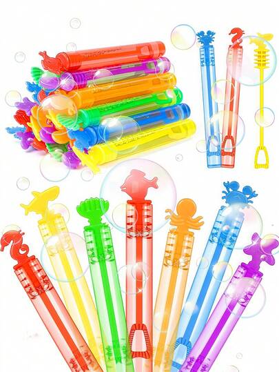 12/24/48/60pcs Mini Bubble Wands, Ocean Animal Shaped Bubble Bottles, Mini Test Tubes (Bubble Liquid Not Included), Party Atmosphere Creation Tools, Suitable For Weddings, Celebrations, Anniversaries, Parties, Birthday Gifts/Graduation/Back To School Atmosphere Creators