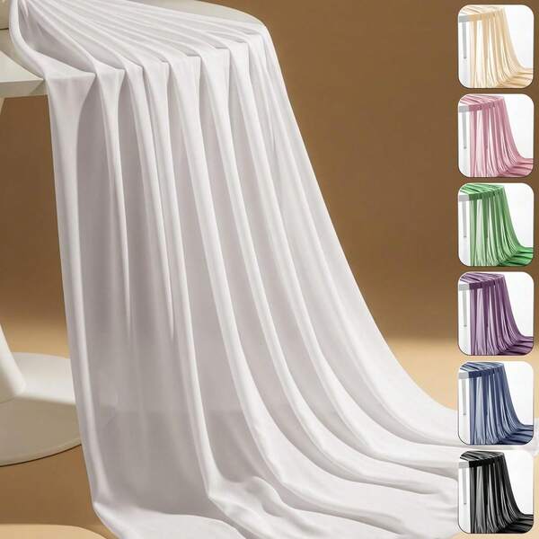 Tecido de chiffon branco por metro, tecido transparente pré-cortado para cortinas de arco de casamento, painéis de cortinas de cama, decoração de fundo para festa, decoração de teto