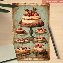 2D Flat, 2D Flat 1pc, Delicious Cakes Metal Sign, 8x12 Inch Iron Wall Decor, Rustic Charm, Suitable For Bakeries, Patisseries, And As A Gift For Baking Enthusiasts., 2D Flat, Perfect For Room Decor - 1PC - 查看 5