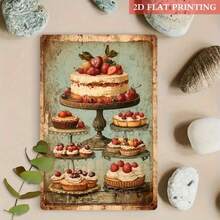 2D Flat, 2D Flat 1pc, Delicious Cakes Metal Sign, 8x12 Inch Iron Wall Decor, Rustic Charm, Suitable For Bakeries, Patisseries, And As A Gift For Baking Enthusiasts., 2D Flat, Perfect For Room Decor - 1PC - 查看 1