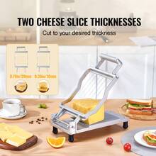 Cheese Slicer With Wire Cheese Cutter 0.39" And 0.78" Butter Cutter Cheese Slicer - Silver - View 2