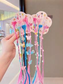 12 件/套可爱公主风格发夹，迷你发夹装饰辫子，女孩派对礼物（随机卡片） - 彩色 - 查看 12