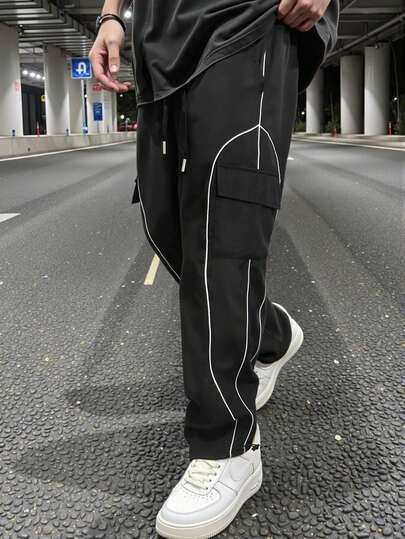 Yemwry Men's Casual Straight Leg Fashionable Cargo Pants, For Fall