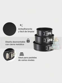 Set Of 6 Pieces Removable Cake Pans For Cakes - 3 件 - 查看 8