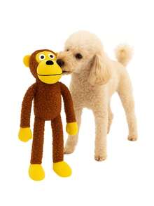 Large Plush Monkey With Squeaker Dog Chew Toy Long Legs And Arms - Rust Brown - View 6