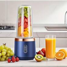 Household Double-Cup Electric Juicer, Electric Stirrer, Vegetable Juice Cup Mini Wireless Portable Juicer, Suitable For Home And Outdoor Travel, USB Charging, 6-Blade Gift Juicer, Multi-Functional Juicer, Kitchenware Supplies - Nhiều màu - Xem 4