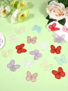 10/20pcs Double Layers Embroidery Sticker Mesh Sewing Butterfly Patch Repair Craft Wedding Decor Clothes Sewing Handmade DIY Accessories - Multicolor - View 3