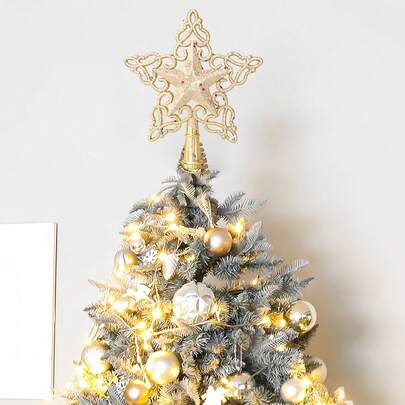 Christmas Tree Toppers, Christmas Glitter Snowflake Tree Topper-8in, Gold Silver Xmas Decor Snowflake, สำหรับ Xmas Tree Decorations, New Year Party Decorations, Holiday Decorations, Indoor Home Decor