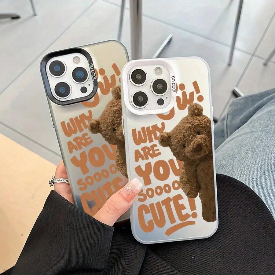 Süßes Bären-Design, zweifarbiges Acryl-Hartschalen, stoßfestes und rutschfestes Schutz-Handyhülle für iPhone X/ XR/ 7/ 7Plus/ 8/ 11Pro/ 11ProMax/ 12/ 12Pro/ 13/ 13Pro/ 14/ 14pro/ 14Plus/ 14ProMax/ 15/ 15Pro/ 15Plus/ 16Pro/ 16E