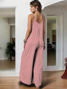 Palazzo Sexy Casual De Tirantes Pierna Ancha De Moda Para Dama - Palo de Rosa I - Ver 4