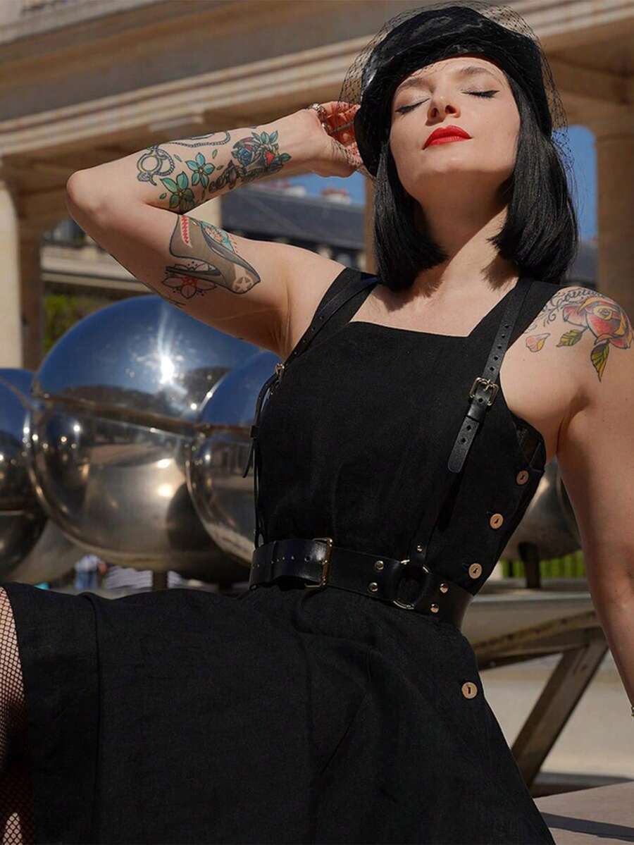 Leather Chest Harness Belt For Women Chest Harness Woman Fashion Wide Leather Waist Harness For Women Rave Costume Belt Women's Belts & Trouser Belts