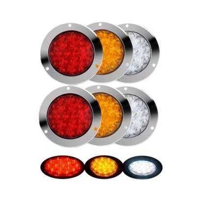 2 Plafón Redondo Focos 16 Led Aro Camión Cuarto Estrobo Stop