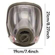 6800A Full Face Respirator Mask, Gas Mask For Acid/Organic/Ammonia, Paint, Chemical, Pesticide, Laboratory, Anti-Dust, Multifunction Filters