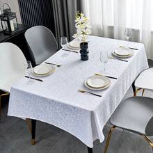 Table Cloth Rectangle Table 60x120,White Holiday Tablecloth,Tablecloths For 6 Foot Tectangle Tables,Polyester Fitted Tablecloth, Spill Proof & Wrinkle Resistant Table Cloth, Washable Table Cover For Party, Dining, Indoor, Outdoor