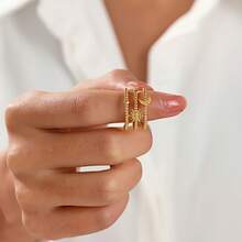 New 18K Stainless Steel Fashion Ring, The Opening Design Can Be Adjusted In Size - 16 - View 10
