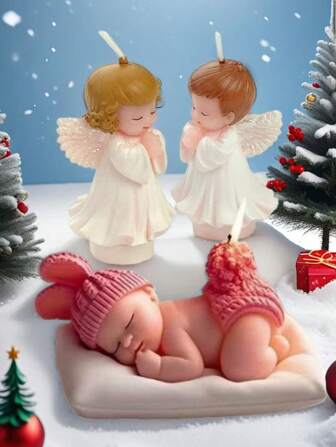 Birthday Candle Children's Party Candle Baby Shower Favor Gift--Sleep Baby Smokeless Candle Kids Cute Birthday Candle Party Decoration Home Decoration Ornaments