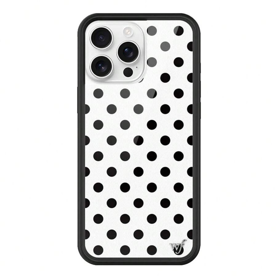 Black And White/Brown/Yellow Polka Dot Phone Case Compatible With Apple 16/15/14/13/Pro/Max/Plus Hard Shell Full Protection Silicone Shockproof Fashion WF - 粉紅色波點 - 查看 1