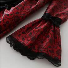 中世纪宫廷复古连衣裙，欧式角色扮演维多利亚服装表演长袍万圣节服装 - 紅色 - 查看 6