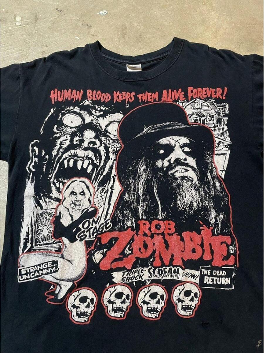 Rob Zombie Shirt Rob Zombie Black T-Shirt Unisex S-5XL  Men Size S-3XL - 黑色 - 查看 1