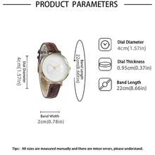 1 pieza Reloj de mujer, reloj de cuarzo de mujer simple con patrón de lazo, marrón con marco dorado de efecto tridimensional, adecuado para el uso diario y la fecha
