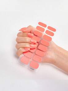 1 hộp 16 miếng dán móng tay gel màu nude, tự dính, bán khô, dán kín toàn bộ móng, cần đèn UV, giữ được 14 ngày, hiệu ứng lấp lánh, dụng cụ làm móng DIY cho nữ, dễ sử dụng, bền, phụ kiện nghệ thuật làm móng. - Nhiều màu - Xem 26
