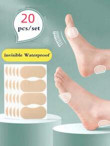 70PCS Heel Stick-On Pads, Anti-Friction Invisible Adhesive Cushions For Toes, Heels & Ankles – Comfortable Blister Prevention For High Heels & Leather Shoes