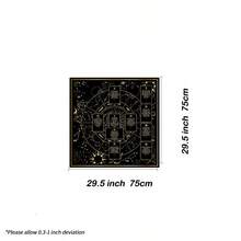 1 件装星空塔罗布，附赠塔罗牌袋 - 神秘黑色背景，饰以金色星星、月相和花卉图案 - 非常适合占卜、牌阵摆放和祭坛装饰，巫术祭坛装饰 | 神秘设计 | 耐用涤纶材质，月相装饰