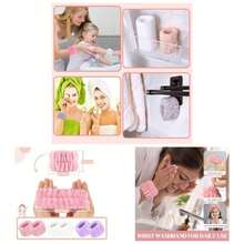 Womens Wrist Towels Washing Face, Microfiber Spa Wash Band, Absorbent Wristbands Sweatband Girls Prevent From Spilling Down Your Arms 6PCS - White, Pink, Purple + 1 Count (Pack of 6) - View 1