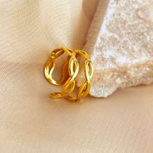 New 18K Stainless Steel Fashion Ring, The Opening Design Can Be Adjusted In Size - 2 - View 5