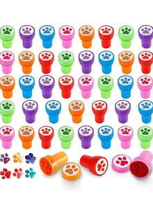 6/12pcs/Vibrant Dog Paw Print Stamps - MiniSelf-Printing Stamps Are Comfortable ToHold, Multiple Colors To Choose From, GreatFor Artwork,DIY Crafts, And Birthday PartiesPerfect Gift For Back To School Season.