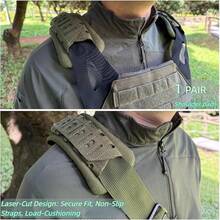 Tactical Vest Shoulder Pad + Webbing Buckle Set, Soft Mesh Cushion Tactical Vest Shoulder Pads, Suitable For Tactical Vest Backpack, Men's Comfortable Tactical Gear Accessories
