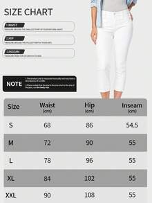 Quần Jeans Skinny Jeans Nữ Vintage Washed - Quần Capri Jeans Co Giãn Dài 7/8 Denim Có Túi Thêu Phía Sau, Eo Vừa Retro, Ôm Vừa - trắng - Xem 6