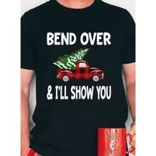 1pc Couple Shirt Funny Christmas Couple T-Shirt, Casual Crew Neck Short Sleeve Summer Casual Tee Top For Boyfriend Girlfriend T Shirts 180g 100% Cotton One-Sided Printed Crew Neck Short Sleeve T-Shirt For Men And Women WMT - Đàn ông - Xem 8