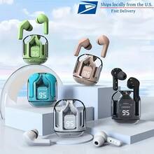 Wireless Earbuds With ENC Noise Cancelling, 3D Stereo Audio & Touch Control, LED Display Charging Case, 36H Playtime, Lightweight In-Ear Design For Sports/Gaming/Running, Compatible With Android/IOS (Type-C, Built-In Mic), Wireless Earbuds Case, Gaming Earphones, Sleek Earphones, Stylish Audio Gear, Durable Earphones, Modern Technology, Sports Earphones, Modern Earphones, Longlasting Battery, Touch Control Headphones, Professionals - màu đen - Xem 1