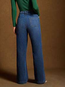 TOP Cross-Border Street Fashion New Products Leisure Vacation Loose Casual Basic Versatile Women's Jeans Trousers