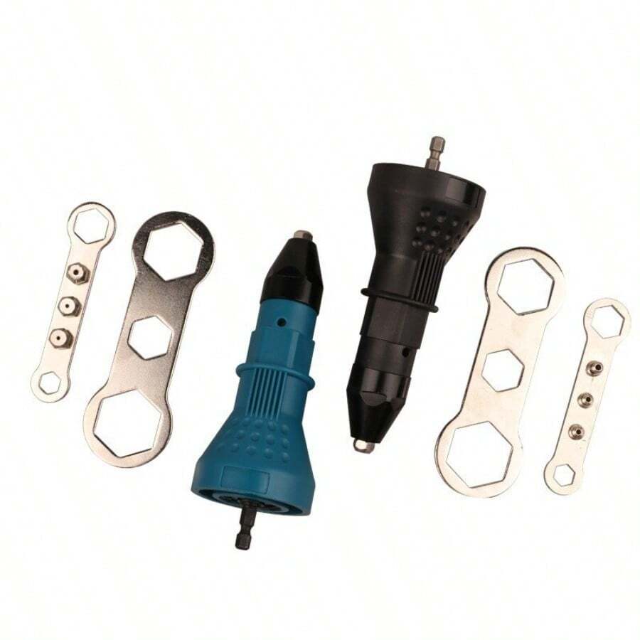 Electric Rivet Nut Gun Adaptor Insert Cordless Riveting Tool Power Drill Kit US - Multicolor - View 1