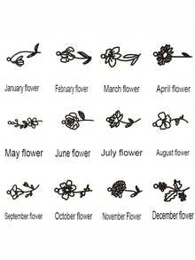 Customized Name Necklace, Stainless Steel Personalized Birth Month Flower Gold Letter Pendant Necklace, Fashion Simple Creative Bridesmaid Gift, Christmas, Mother's Day Gift For Mom, Customized Women Jewelry/Personalized Name Necklace/Birth Flower Jewelry/Floral Name Necklace/Handmade Birthday Gift/Gift For Her, Floral Design Personalized Name Necklace - Multicolor 2 - View 3