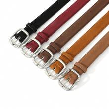 1 pieza Cinturón de mujer vintage de terciopelo sintético y PU, con hebilla de pasador, para decoración de pantalones y ropa, adecuado para Halloween y uso diario