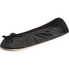 Isotoner Women's Satin Ballerina Slippers With Soft Tie Bow And Suede Sole2025 - 黑色 - 查看 2