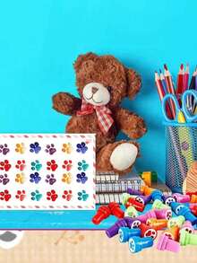 6/12pcs/Vibrant Dog Paw Print Stamps - MiniSelf-Printing Stamps Are Comfortable ToHold, Multiple Colors To Choose From, GreatFor Artwork,DIY Crafts, And Birthday PartiesPerfect Gift For Back To School Season.