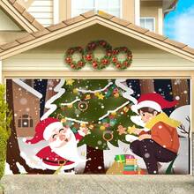 1Pc 3-Square-Meter New Christmas Backdrop Cloth, Party Decoration Banner, Made Of Polyester Material, Featuring A Cute And Fresh Christmas Scene Pattern, Garage Banner Hanging Flag, Suitable For Christmas-Themed Parties, Family Gatherings, Birthday Party Decorations, Daily Decorations, And More.