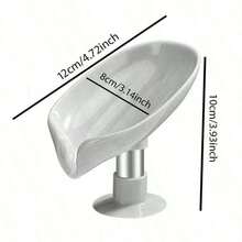 1 Piece Leaf Shaped Soap Drain Box With Suction Cup, Soap Dish, Suitable For Home Toilet, Bathroom Bathtub End