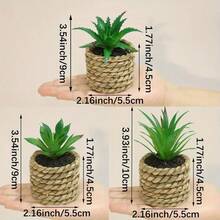3/5 piezas de plantas suculentas artificiales en macetas de plástico - Suculentas falsas realistas para decoración del hogar, escritorio de oficina, estantería, baño - Vegetación interior de bajo mantenimiento, centro de mesa, decoración de boda y fiesta