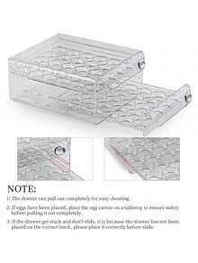 1 Tier/2 Tier Egg Storage Box,30/40/60 Grid Stackable PET Egg Storage Set,Multi-Layer Egg Tray Container,Drawer Type Egg Storage Organizer,Transparent Fresh Organizer,For Kitchen Refrigerator Use - 1層裝30網格 - 查看 5