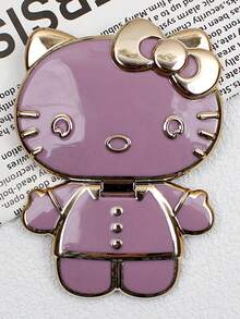 Sanrio 1 قطعة حامل هاتف وآينة مكياج قابلة للطي والدوران بشكل هيلو كيتي لاصق