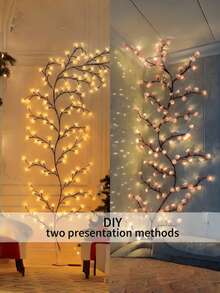 1个樱花枝形LED灯，USB供电，8种闪烁模式，柔软可弯曲，适用于室内外，客厅、卧室、墙面装饰，婚礼装饰，派对氛围灯，情人节、生日和毕业礼物 - 彩色 - 查看 3