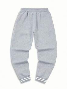 Men's Basketball Print Tracksuit - Autumn/Winter Best Seller, Jacquard Rib-Knit Patchwork Thickened Fleece Casual Sports Set, Hoodie With Drawstring Pants, Suitable For Leisure Sports, Basketball Training, Street Activities, Outdoor Jogging, Fitness Exercises And Daily Wear, Unisex - Grey - View 4