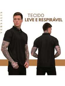 Kit 03 Premium Polyamide Polo Shirt Men's Shirt With Collar And Button Breathable Fabric - 黑色/海軍藍/粉紅色 - 查看 5